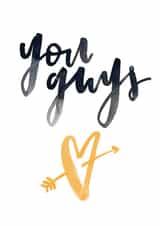 Cute Typography Anniversary Card / Wedding Card - Couple - You Guys created by Bee Davies