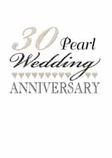 Classic Pearl Anniversary Card - 30 Years - 30 pearl Wedding Anniversary created by Gellie Design