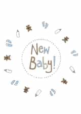 New Baby Boy  Card illustrated by Amy Cockcroft created by Ryland Studios