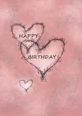 hearts pink Birthday Card 25927 created by andersonartstudio