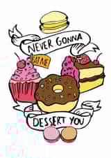 dessert cake Valentines Day Card 28175 created by Emily Hline Illustration