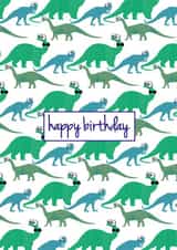 dinosaur happy birthday Birthday Card 5441 created by Lubelu London