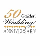 Cute Golden Anniversary Card - 50 Years - 50 Golden Wedding Anniversary created by Gellie Design