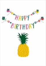 Classic Birthday Card - Pineapple - Birds created by Claire Giles