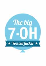 NSFW Birthday Card - 70th created by Cookie Design