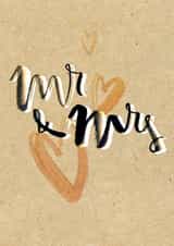 Mr & MRS wedding card - craft paper created by Bee Davies