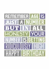 Funny Birthday Card For Friend - Age Is Just A Number created by SixElevenCreations