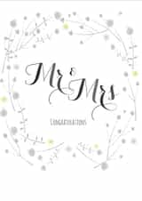 Monochrome Mr & Mrs wedding day card created by Claire Giles