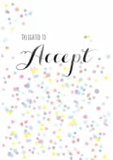 Accept a wedding invite - confetti created by Claire Giles