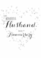 Cute Hearts And Stars Anniversary Card - For Husband - To My Wonderful Husband On Our Anniversary created by Claire Giles