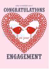 Red birds - congratulations on your engagement created by Claire Giles