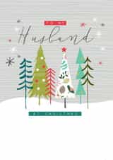 Modern/Contemporary Husband at Christmas Card, featuring a festive design. created by Laura Darrington Design Ltd.