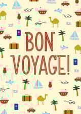 Cute Good Luck Card - Travel Motifs - Bon Voyage! created by Kay Wolfersperger