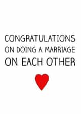 Congrats on the wedding - Red heart card created by Offhand Cards