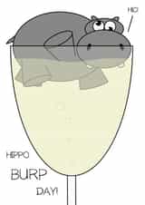 hippo grey Birthday Card 5115 created by CushoPeas