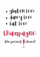Cheeky Birthday Card - Gluten Free - Dairy Free - Fat Free - Champagne created by Wink Design - Michelle Roberts