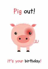 pig animal Birthday Card 5493 created by Made by Man