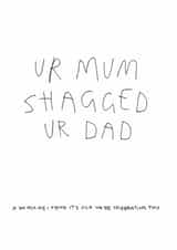shagged joke Birthday Card 28765 created by Redback Cards