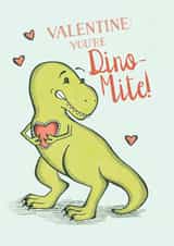 Cute Valentines Day Card - T-Rex - Valentine You're Dino-Mite! created by Tami Boyce