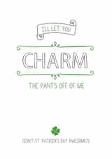 charm pants Saint Patricks Day Card 4552 created by Prairie Chick Prints