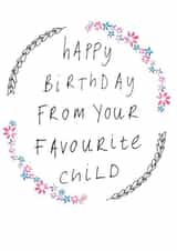 favourite mum Birthday Card 6135 created by Rachel Storey Illustration