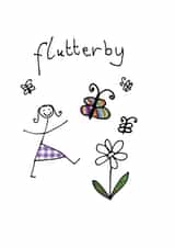 girl flutterby Just because Card 28383 created by Greetings by Nibby Williams