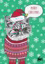 funny cute Christmas Card 23934 created by Rose Hill Designs
