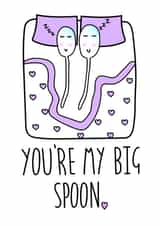 spoon spooning Valentines Day Card 28871 created by Everdoodle
