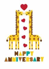 Cute Giraffe Couple Anniversary Card - Happy Anniversary created by Conor Rawson