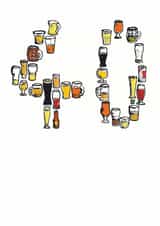 40 beer Birthday Card 6998 created by A Ray of Sunshine Cards