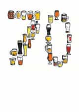 70th 70 Birthday Card 7000 created by A Ray of Sunshine Cards