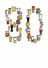 80 beer Birthday Card 7001 created by A Ray of Sunshine Cards