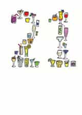 21 cocktails Birthday Card 7002 created by A Ray of Sunshine Cards