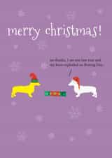 Exploding Dachshunds Christmas card created by Frankie Whistle
