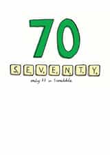 70 70th Birthday Card 7011 created by A Ray of Sunshine Cards