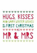 First Christmas as Mr & Mrs Christmas card created by Bow & Bell