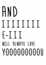 Funny Valentines Day Card - Whitney Houston - I Will Always Love You created by Happy Little Vegemite