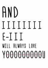Funny Valentines Day Card - Whitney Houston - I Will Always Love You created by Happy Little Vegemite