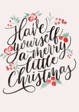Festive - Traditional - Typography - Berries - Frank Sinatra - Christmas Berries - Have yourself A Merry Little Christmas - Christmas Card created by Tin Perez