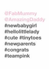 baby pink New Baby Card 3709 created by Bow & Bell