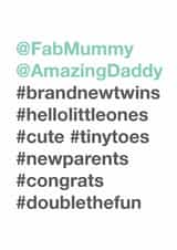 twins baby New Baby Card 3711 created by Bow & Bell