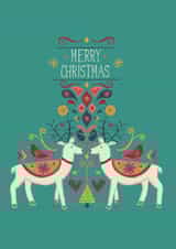 reindeer contemporary Christmas Card 1678 created by Jessica Hogarth