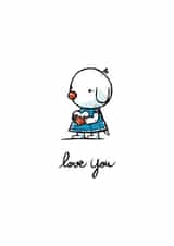 Cute bunny holding a heart card 1000 created by Julien Decaudin