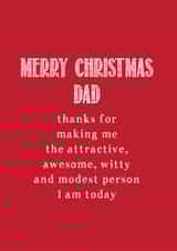 Dad Typography Christmas Card 4219 created by Ilka Dickens