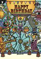 Birthday carnival Birthday Card 24370 created by Sue Todd