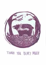 bear animal Thank You Card 5491 created by Last Week
