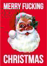 rude santa Christmas Card 2965 created by Dean Morris Cards