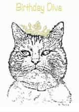 cat Female Birthday Card 27320 created by oi Doris