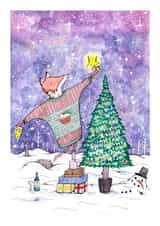 fox xmas Christmas Card 24640 created by Vee Hartley