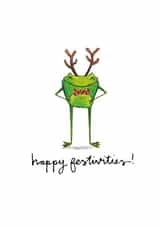 Frog Antlers Christmas Card 27202 created by Odd Socks